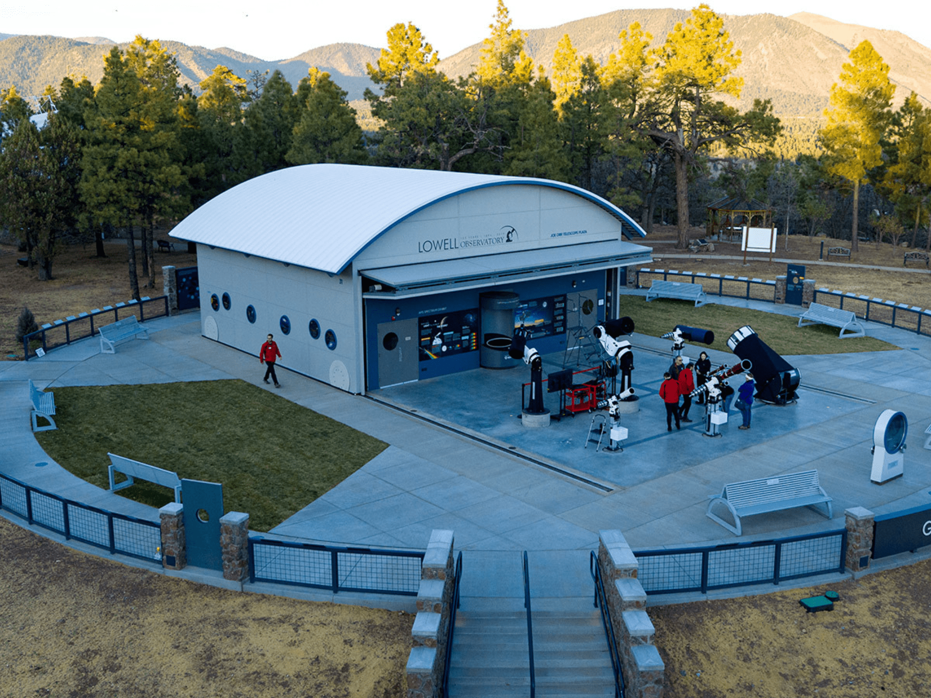 Lowell observatory with open deck